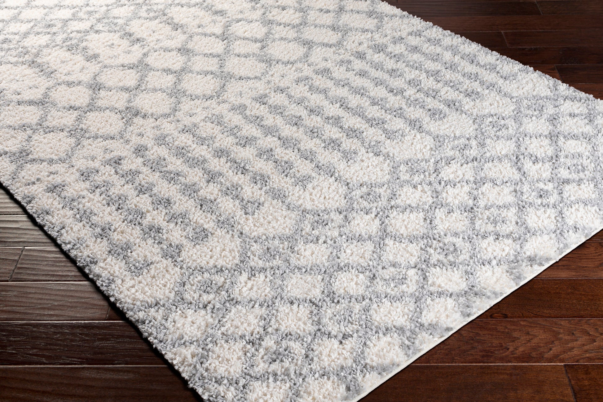 Surya Deluxe Shag Dxs-2312 White, Medium Gray Area Rug