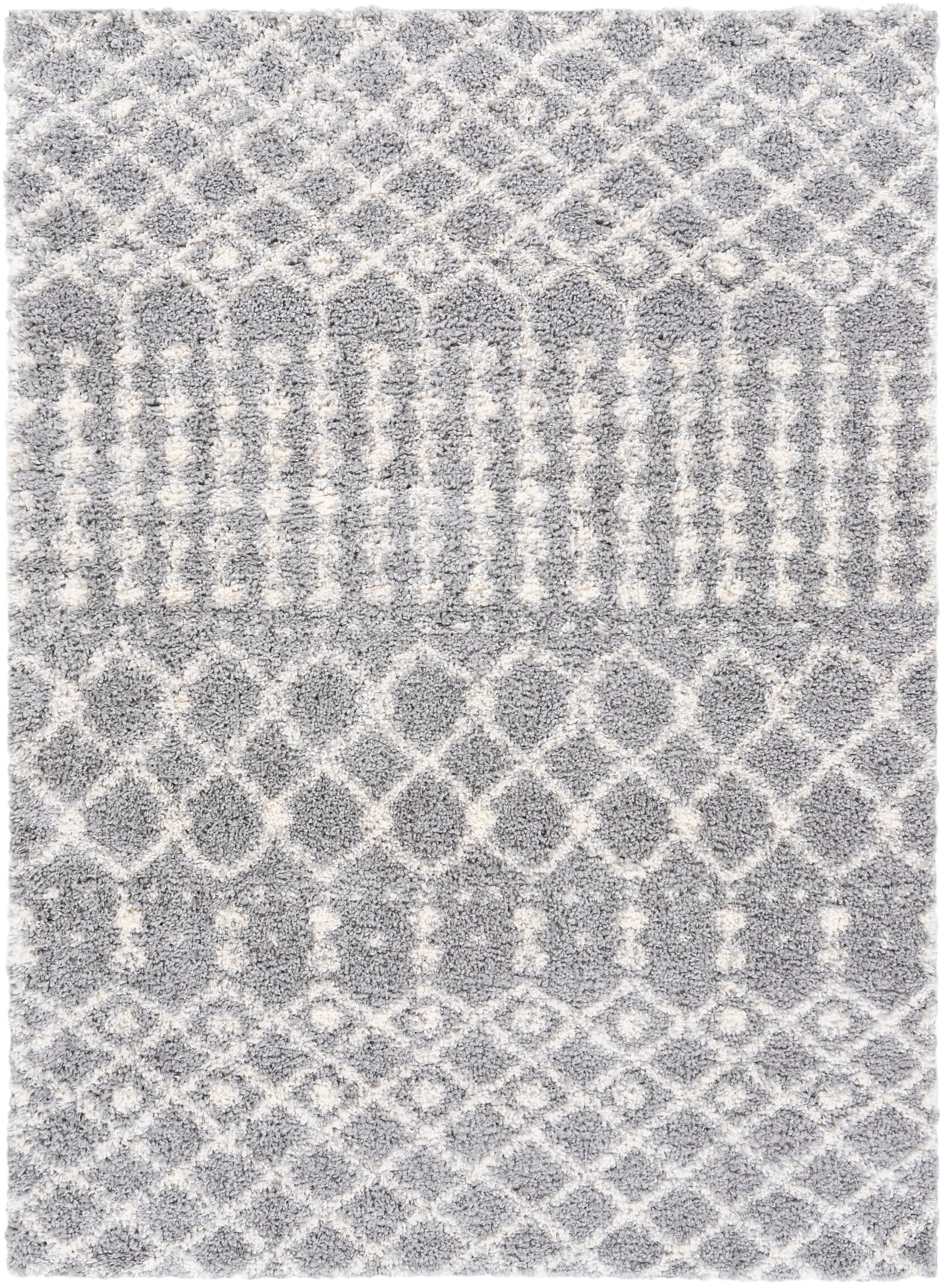 Surya Deluxe Shag Dxs-2313 Medium Gray, White Area Rug