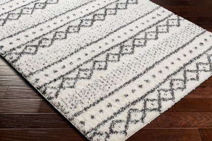 Surya Deluxe Shag Dxs-2319 Cream, Charcoal Area Rug