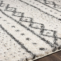 Surya Deluxe Shag Dxs-2319 Cream, Charcoal Area Rug