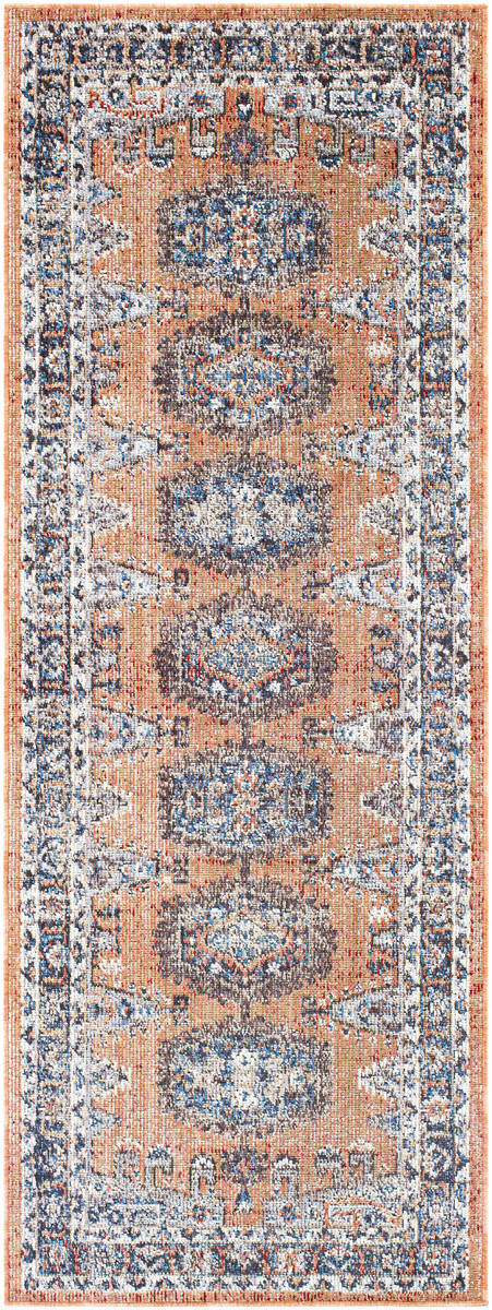 Surya Daytona Beach Dyt-2308 Burnt Orange, Dark Red, Sky Blue, Navy Area Rug