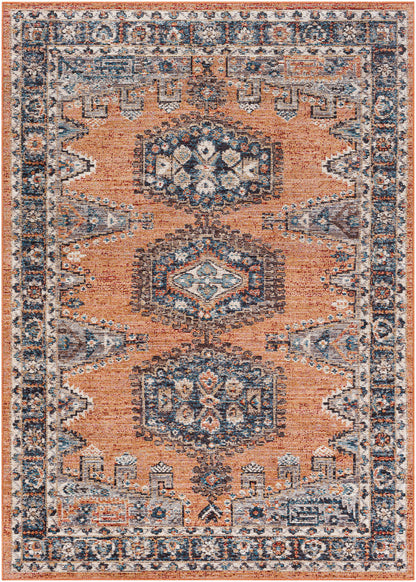 Surya Daytona Beach Dyt-2308 Burnt Orange, Dark Red, Sky Blue, Navy Area Rug