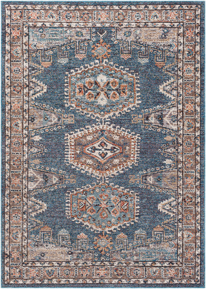 Surya Daytona Beach Dyt-2309 Sky Blue, Navy, Burnt Orange, Beige Area Rug