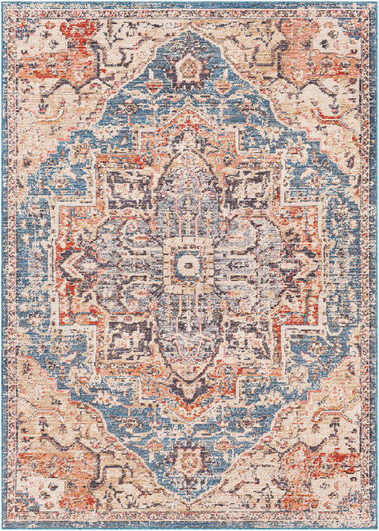 Surya Daytona Beach Dyt-2313 Teal, Charcoal, Rust, Beige Area Rug