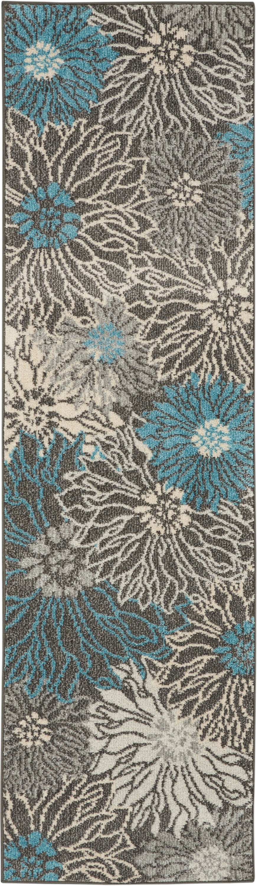 Nourison Passion Psn17 Charcoal/Blue Area Rug