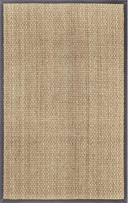 Nuloom Hesse Checker Weave Seagrass Nhe2029C Dark Gray Area Rug