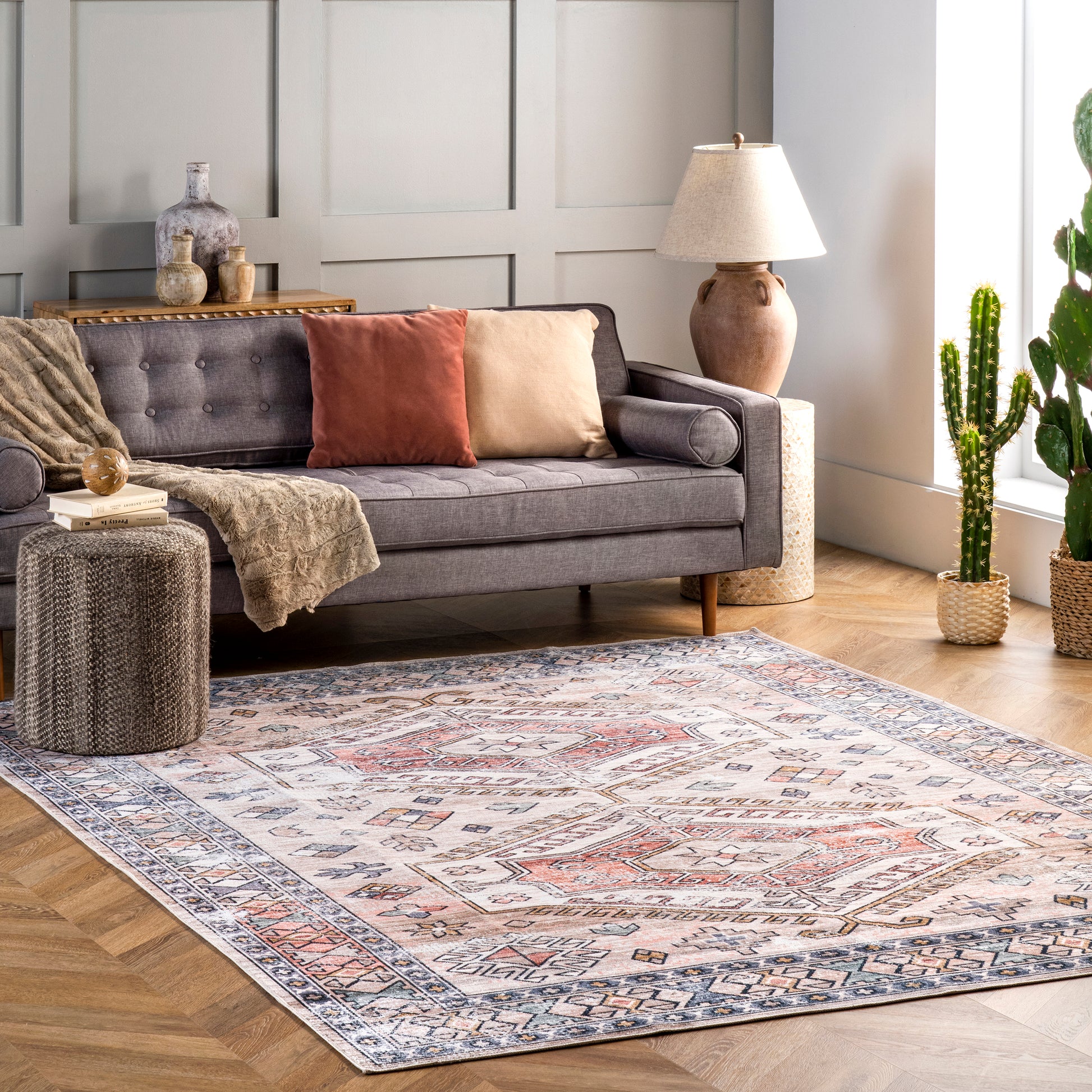 AreaRugs.com Wavaj Nwa1040D Peach Area Rug