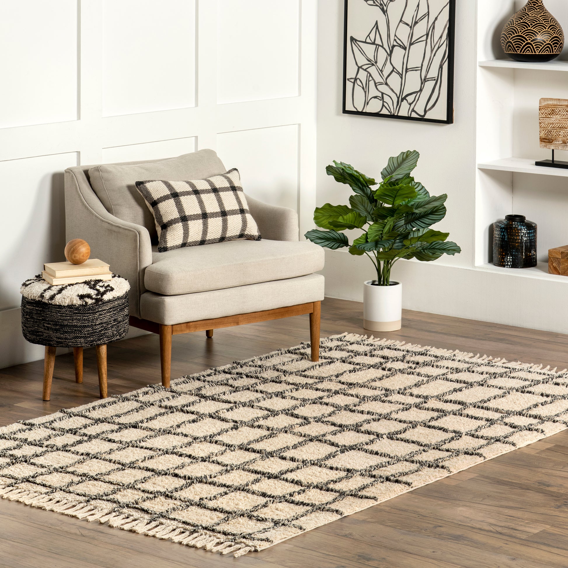 Nuloom Renee Striped Nre1964A Ivory Area Rug