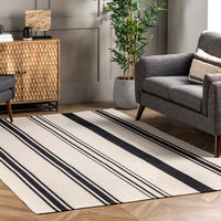 Nuloom Leslie Striped Nle2798A Ivory Area Rug