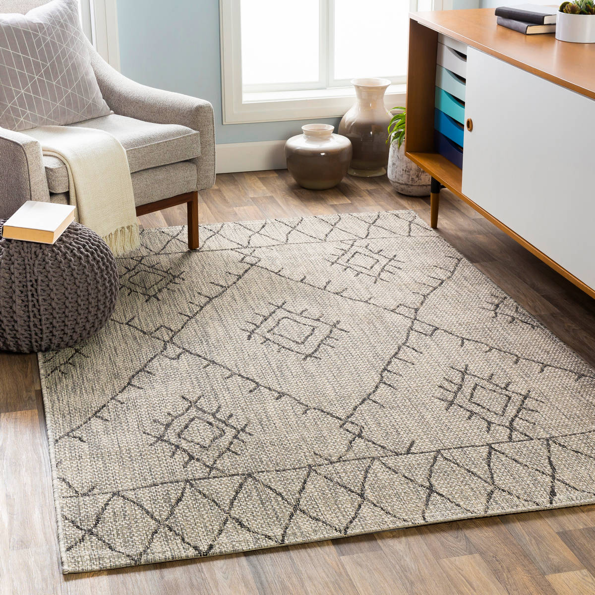 Surya Eagean Eag-2328 Black, Taupe, Light Gray, White Area Rug