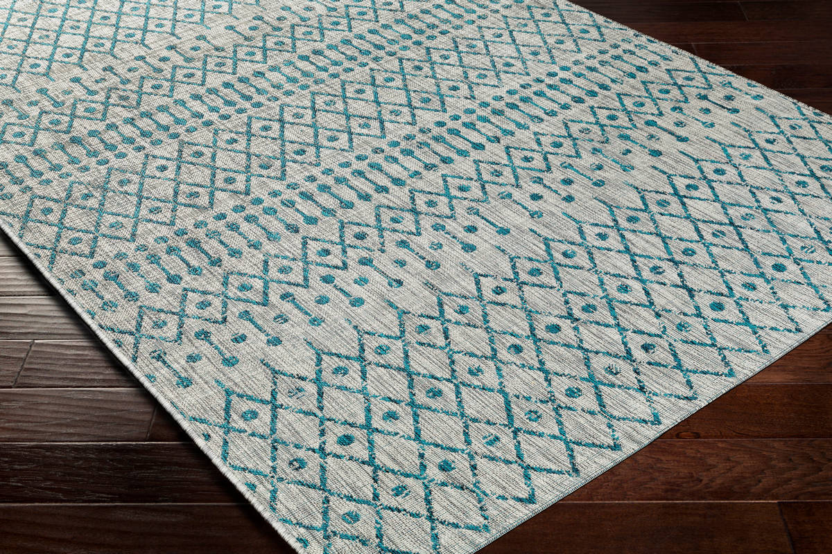 Surya Eagean Eag-2333 Aqua, Black, Light Gray, White Area Rug