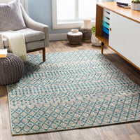 Surya Eagean Eag-2333 Aqua, Black, Light Gray, White Area Rug