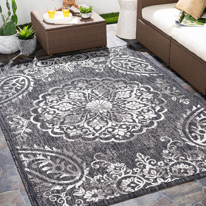 Surya Eagean Eag-2364 Black, Charcoal, Cream Area Rug