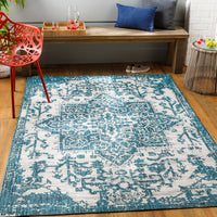 Surya Eagean Eag-2378 Teal, Black, Light Beige Area Rug