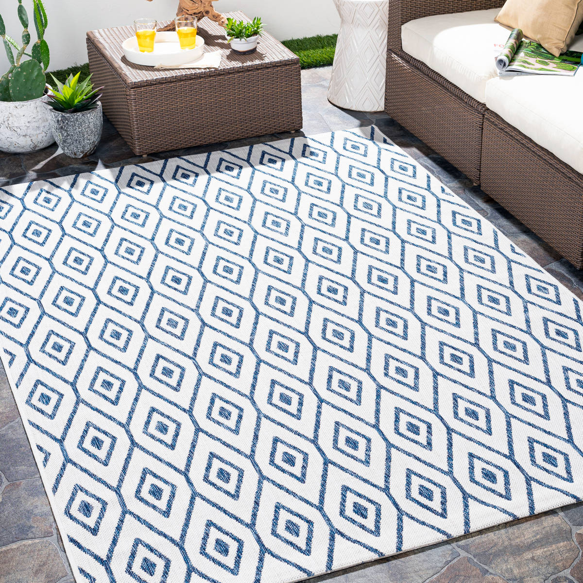 Surya Eagean Eag-2391 Cream, Dark Blue, Denim Area Rug