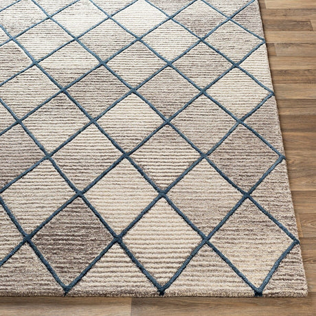 Surya Eaton Eat-2301 Taupe, Dark Brown, Beige, Navy Rugs.