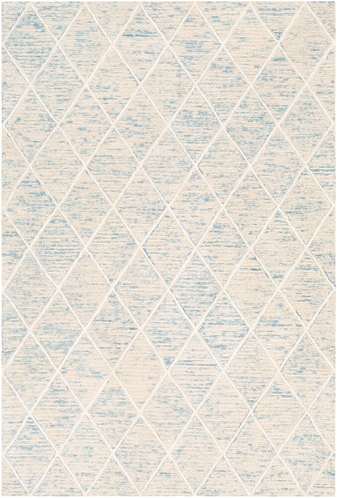 Surya Eaton Eat-2304 Ice Blue, Denim, Ivory, Cream Geometric Area Rug