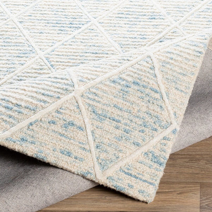 Surya Eaton Eat-2304 Ice Blue, Denim, Ivory, Cream Geometric Area Rug