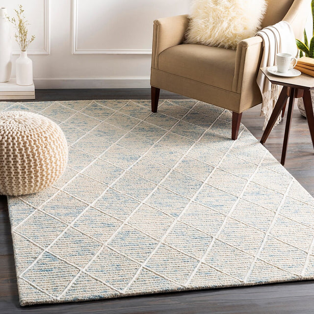 Surya Eaton Eat-2304 Ice Blue, Denim, Ivory, Cream Rugs.