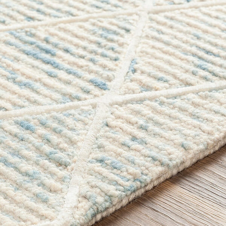 Surya Eaton Eat-2304 Ice Blue, Denim, Ivory, Cream Rugs.