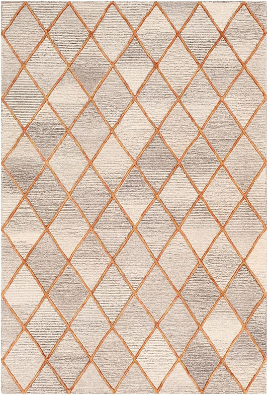 Surya Eaton Eat-2305 Dark Brown, Bright Yellow Geometric Area Rug