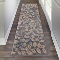 Nourison Tranquil Tra03 Grey / Beige Floral / Country Area Rug