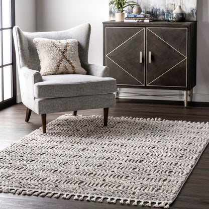 Nuloom Arielle Trellis Textured Nar2333A Gray Area Rug