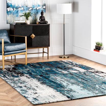 Nuloom Abstract Haydee Nab1680A Blue Area Rug