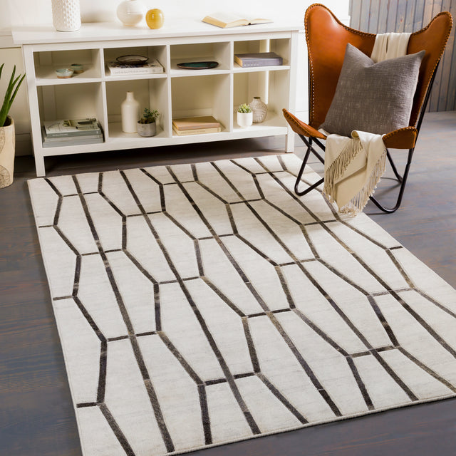 Surya Eloquent Elq-2303 Ivory, Light Gray, Black, Medium Gray Rugs.