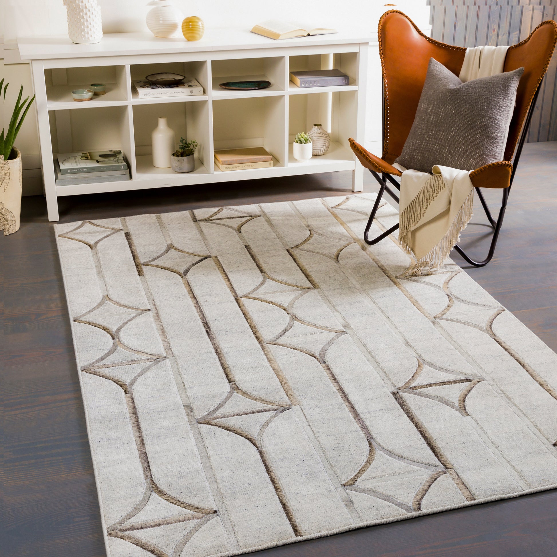 Surya Eloquent Elq-2304 Ivory, Light Gray, Camel, Dark Brown Area Rug