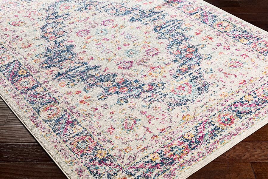 Surya Elaziz Elz-2312 Bright Pink, Dark Blue, White Vintage / Distressed Area Rug