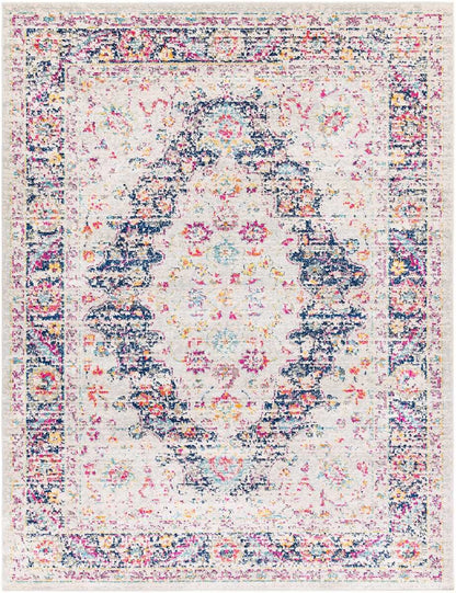 Surya Elaziz Elz-2312 Bright Pink, Dark Blue, White Vintage / Distressed Area Rug