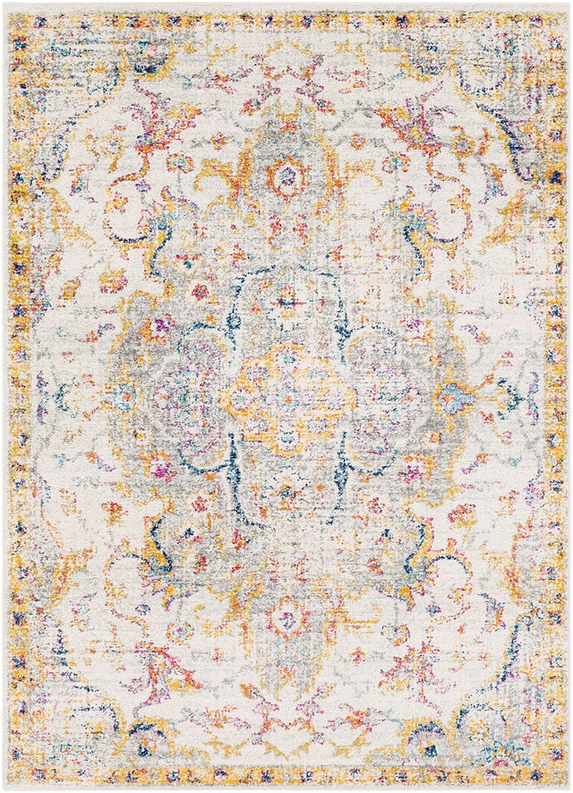 Surya Elaziz Elz-2315 Saffron, Medium Gray, White Rugs.