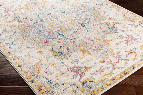 Surya Elaziz Elz-2315 Saffron, Medium Gray, White Rugs.