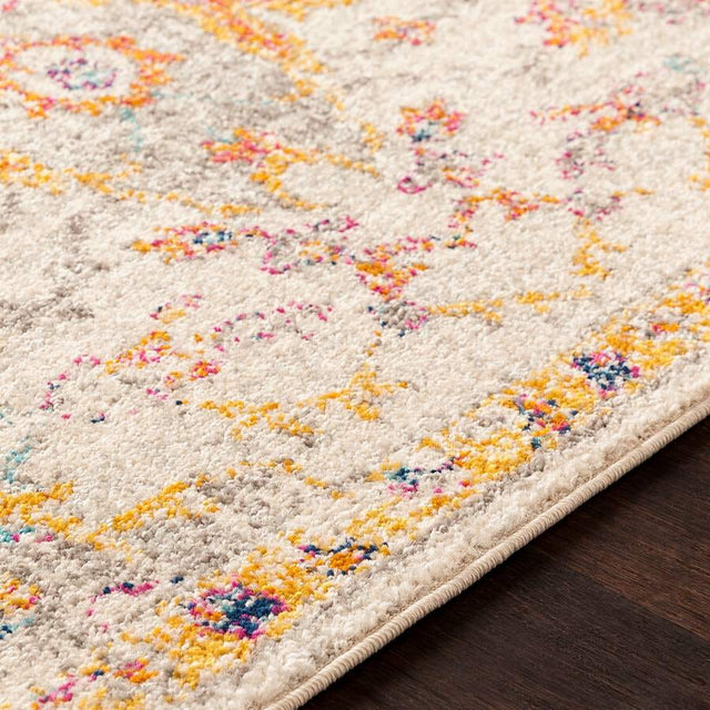 Surya Elaziz Elz-2315 Saffron, Medium Gray, White Rugs.