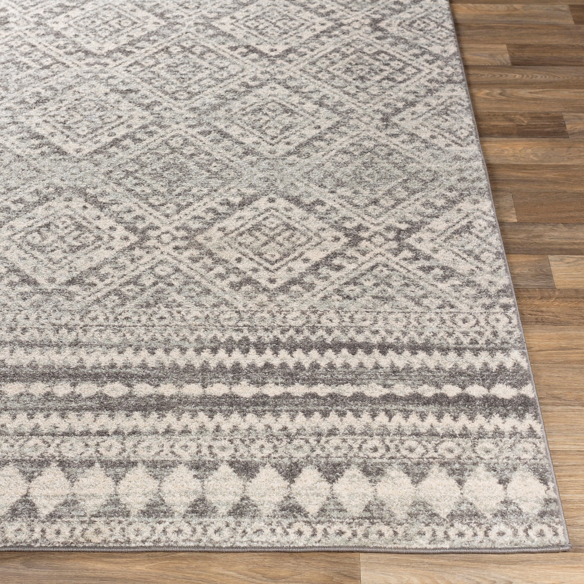 Surya Elaziz Elz-2357 Medium Gray, Light Gray, White Area Rug