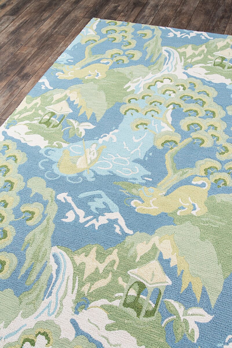 Momeni Madcap Cottage Embrace Road To Canton Emb-2 Blue Area Rug