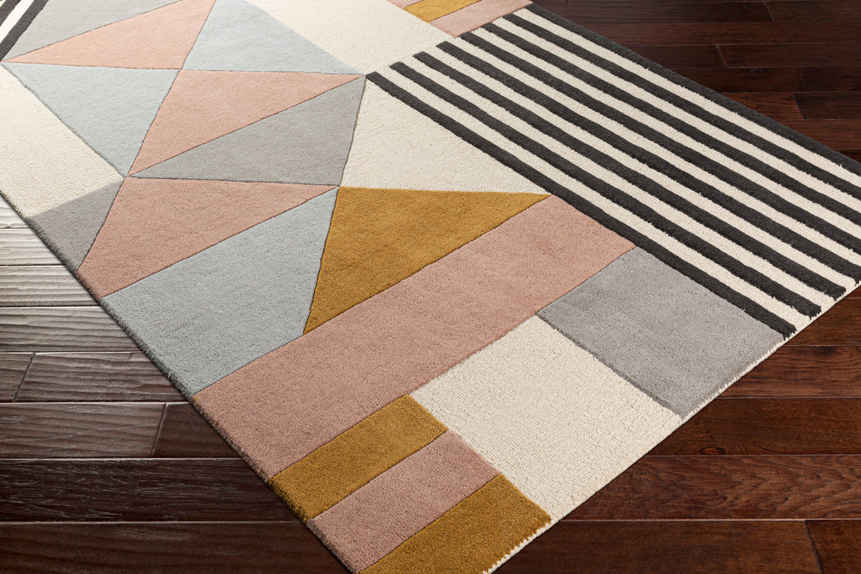 Surya Emma Emm-2302 Cream, Light Gray, Mustard, Camel Rugs.