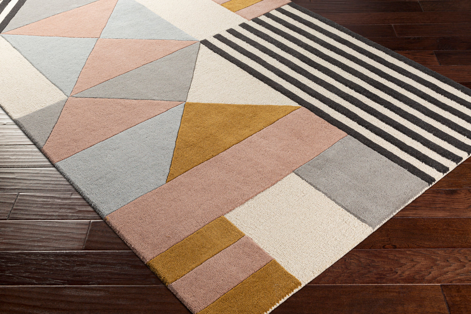 Surya Emma Emm-2302 Cream, Light Gray, Mustard, Camel Rugs.