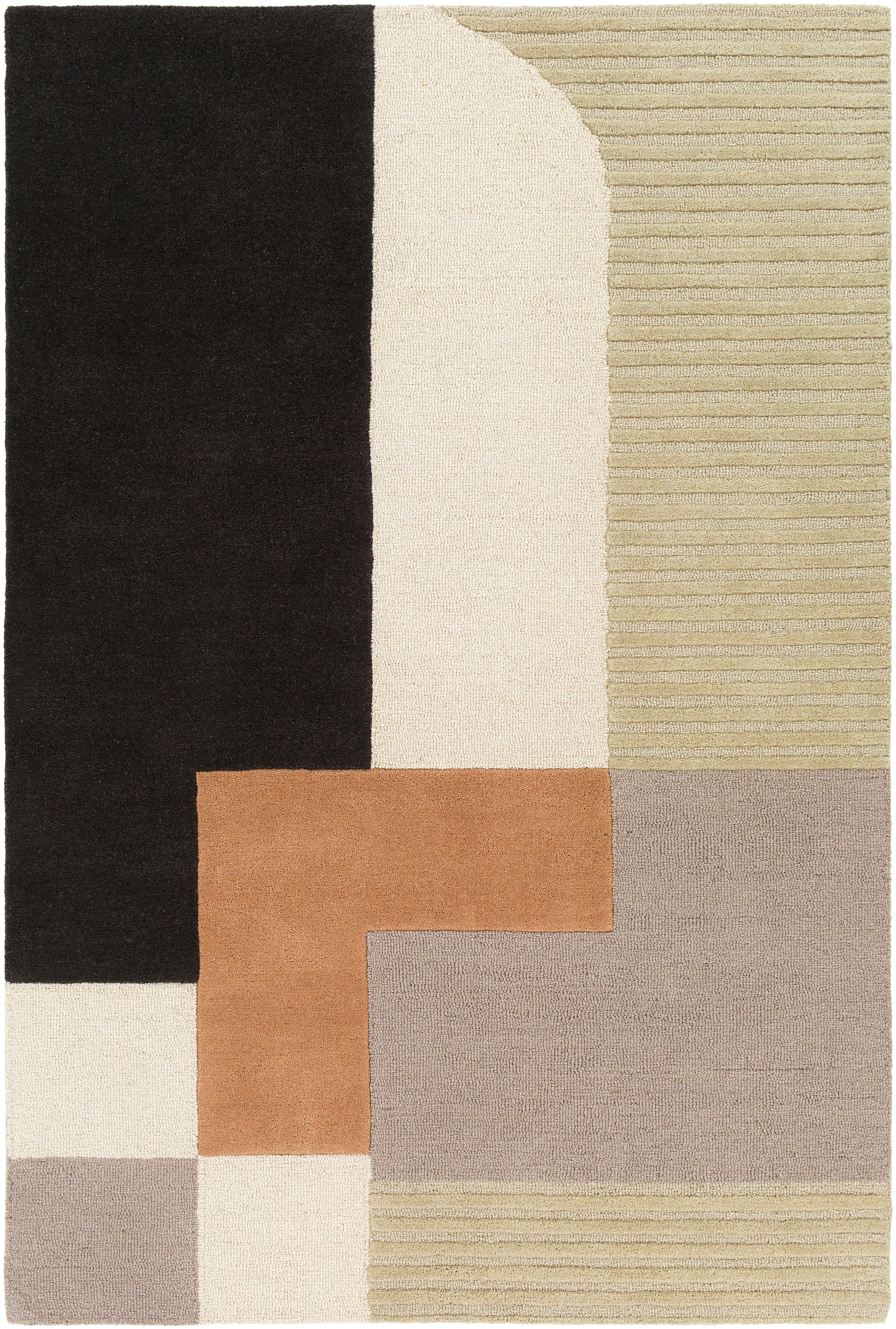 Surya Emma Emm-2304 Khaki, Taupe, Charcoal, Camel Area Rug