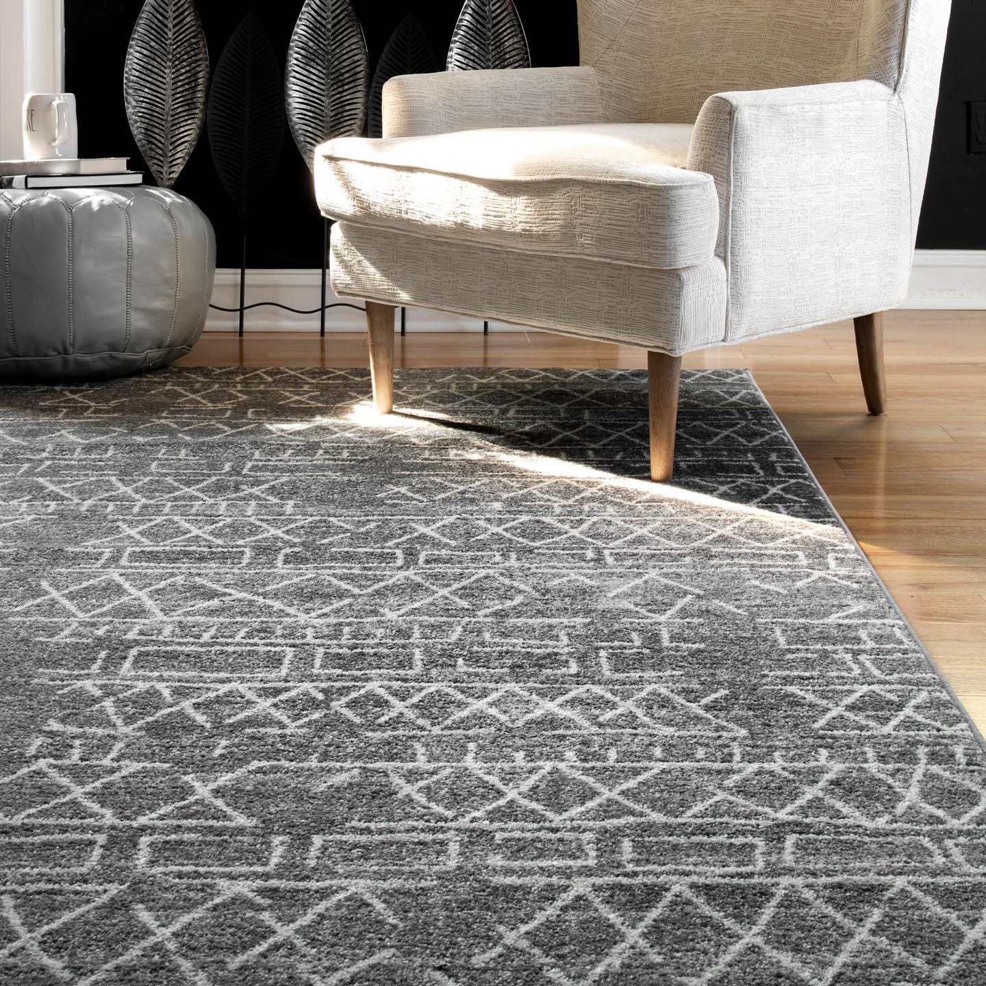 Nuloom Bexley Banded Tribal Nbe1452C Gray Area Rug