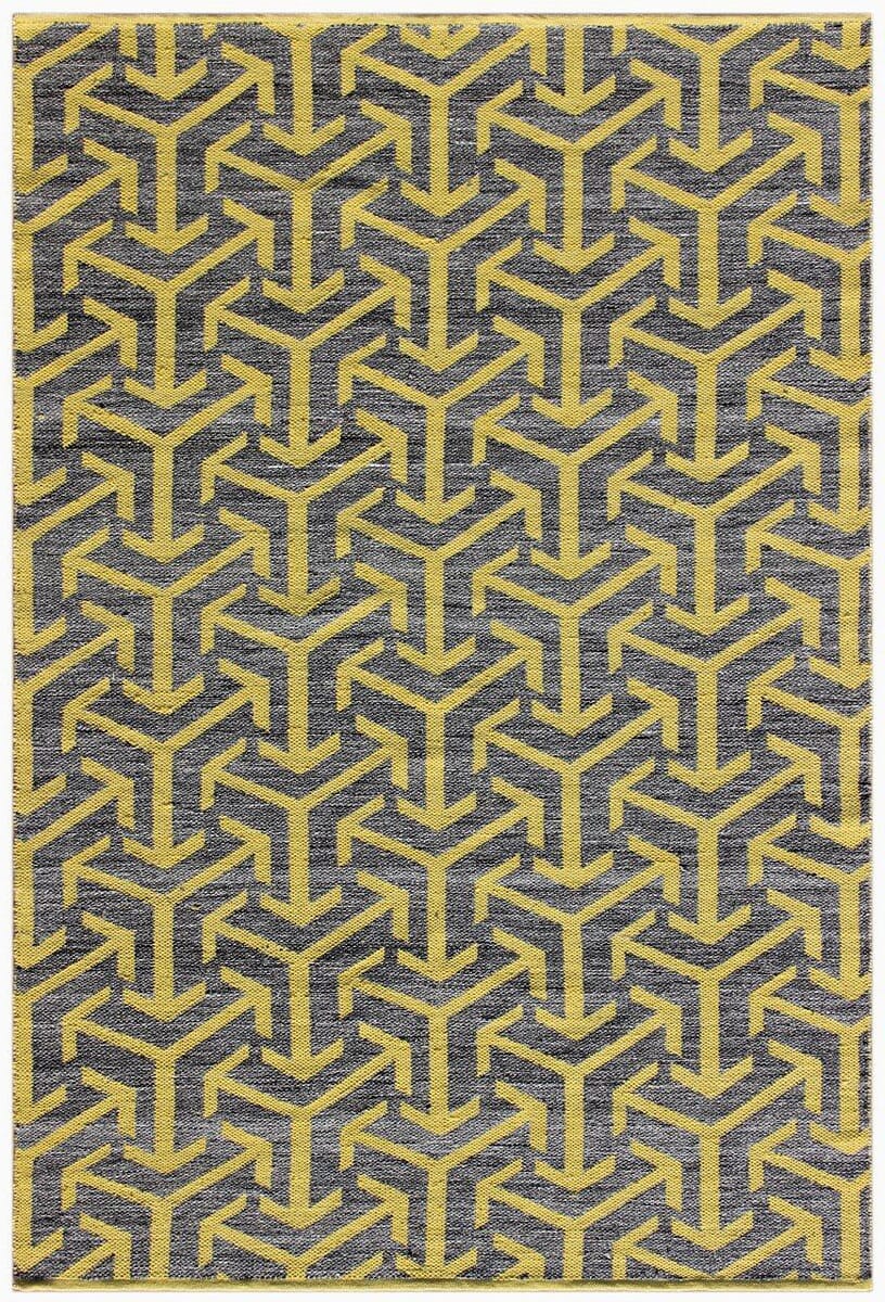 Chandra Enaya Ena-51802 Grey / Yellow Geometric Area Rug