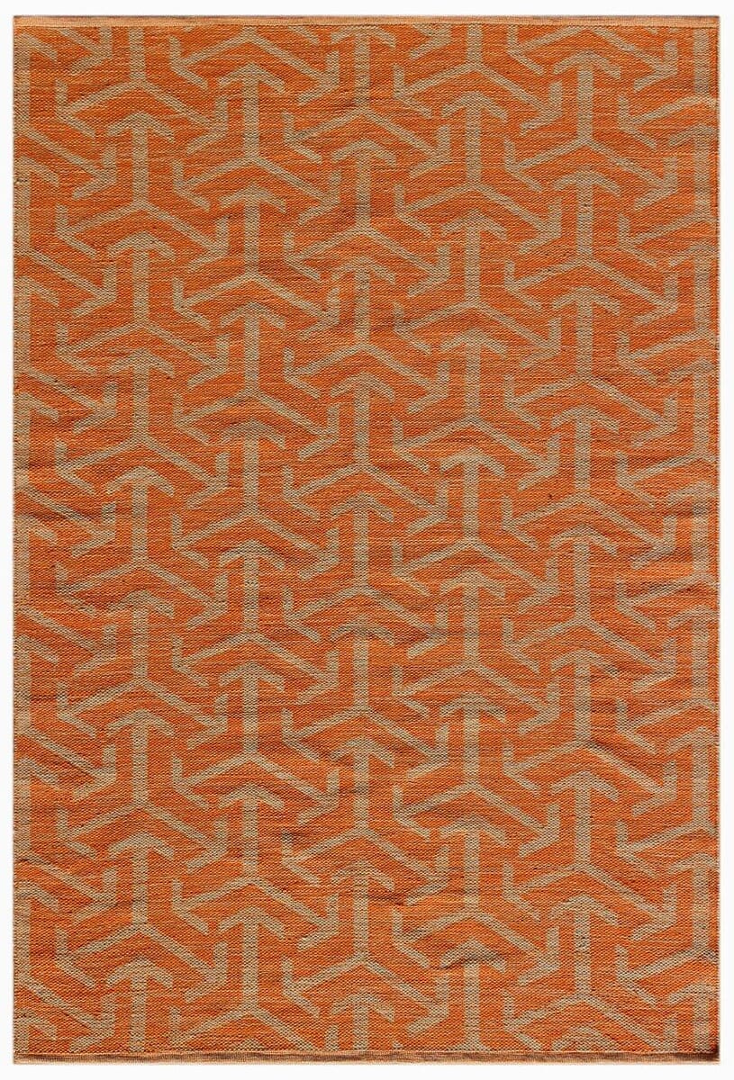 Chandra Enaya Ena-51803 Orange / Tan Geometric Area Rug