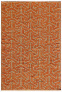 Chandra Enaya Ena-51803 Orange / Tan Geometric Area Rug