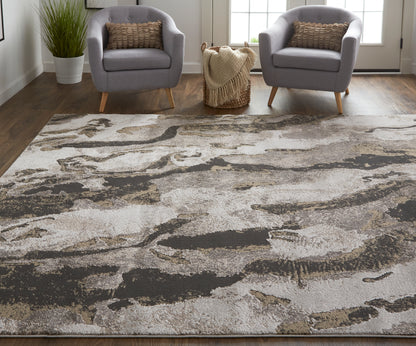 Feizy Vancouver 39Fgf Charcoal/Beige Area Rug