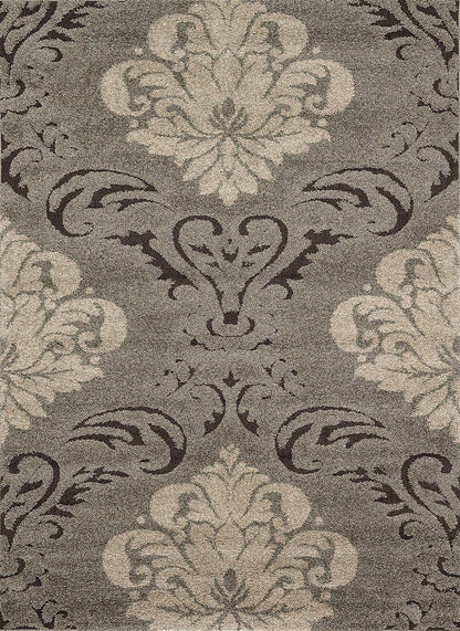 Loloi Enchant En-03 Smoke / Beige Damask Area Rug