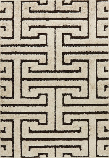 Loloi Enchant En-28 Ivory / Dark Brown Geometric Area Rug