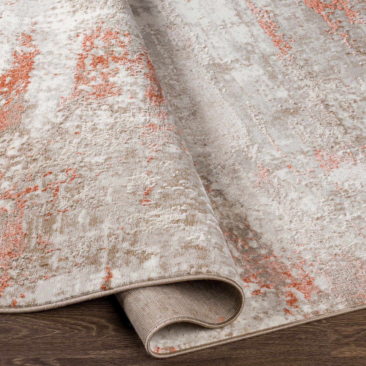 Surya Enfield Enf-2310 Burnt Orange, Coral, Tan, Beige Rugs.