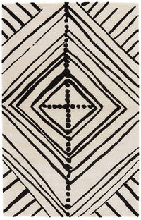 Jaipur Etho By Nikki Chu Gemma Enk10 Turtledove / Jet Black Geometric Area Rug