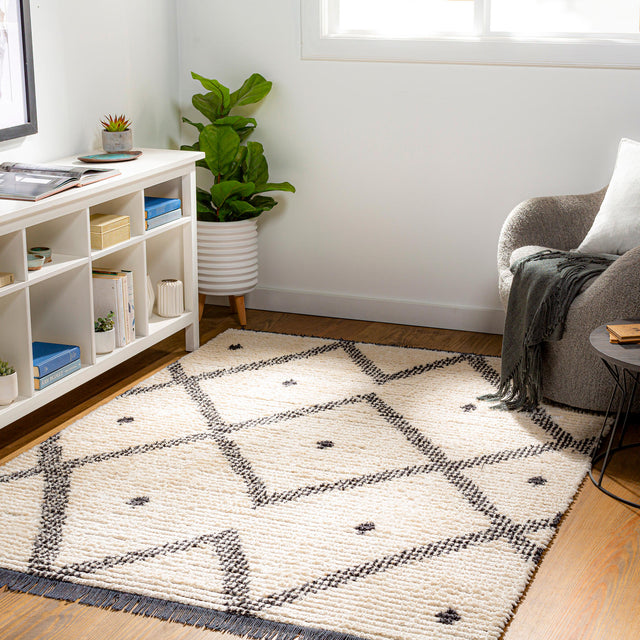 Surya Enzo Enz-2301 Black, Cream Rugs.